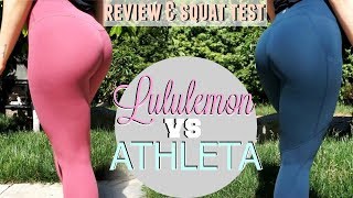 LULU VS ATHLETA  Leggings Try on  Squat Test [upl. by Zelde963]