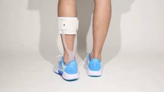 How To Put On Drop Foot Brace  AFO Leaf Spring Splint  Orthomen [upl. by Haidadej]