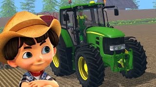 John Deere tractor  Tractor video for kids  Cartoon [upl. by Fafa]