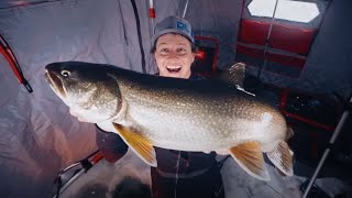 How to Ice Fish for Lake Trout with Bait RodsReelsLineRigging [upl. by Imotas]