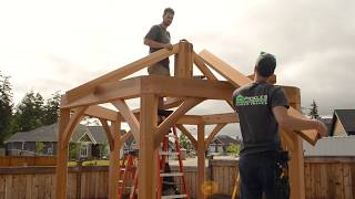 Handcrafted timber frame hexagon gazebo with PLANS [upl. by Ahsenor]