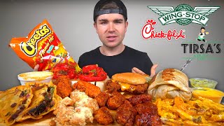 Eating EVERYTHING I CRAVE Mukbang Mexican Food  Birria WingStop Flamin Hot  80K Special [upl. by Chase615]