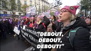 quotLHymne des femmes” repris pendant la marche NousToutes [upl. by Attelahs]