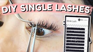 DIY Lash Extensions  SINGLE LASHES [upl. by Crandall]