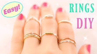 10 DIY Rings EASY amp Adjustable How To Make a Ring  Easy Diy Rings [upl. by Lindly]