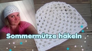 Einfache Sommermütze häkeln Granny Mütze Beanie S M L [upl. by Middleton]