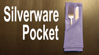 Napkin Silverware Pocket Tutorial  Angled Pocket [upl. by Arocal]