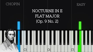 Chopin  Nocturne in E Flat Major Op 9 No 2  EASY Piano Tutorial [upl. by Gaves]