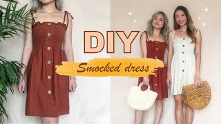 DIY SMOCKED DRESS from scratch  Dress for the besties [upl. by Perr]