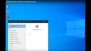 Configure RAID in Windows 10 Storage Spaces [upl. by Yasibit564]