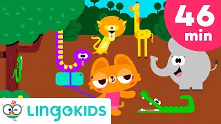 WILD ANIMAL SONGS FOR KIDS 🐘🐒🦒  More Adventure Songs  Lingokids [upl. by Bartholomew]