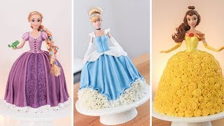 How to make Disney PRINCESS Doll CAKES  Cake decorating Ideas [upl. by Reyem]