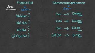 Grammatik  Welcher   Welche  Welches    Frageartikel  Demonstrativartikel  DaF [upl. by Jerrome]