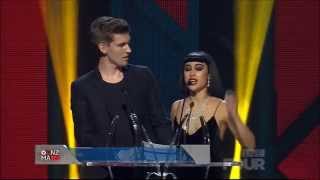 X Factor New Zealand judges Willy Moon and Natalia Kills present awards at the VNZMAs [upl. by Drhacir]