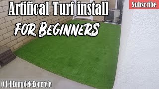 How to Install Artificial Turf for Beginners DIY [upl. by Ahsilek]