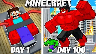 I Survived 100 Days as an EVIL HULK in Minecraft [upl. by Lavoie]