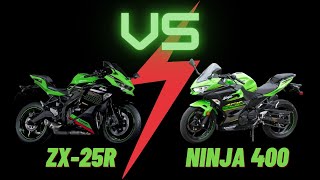 ZX25R Vs Ninja 400  Kawasaki Lightweight Showdown [upl. by Kosel878]