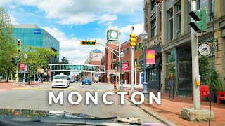 Moncton Downtown Drive 4K  New Brunswick Canada [upl. by Hamaso483]