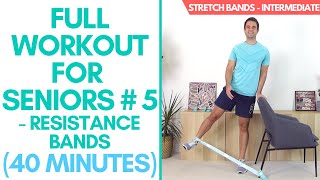 40Minute Intermediate Stretch Band Workout for Seniors [upl. by Thrasher330]