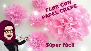 DIY🌸Como hacer FLORES de papel crepe o china SENCILLA Y FÁCIL 🌸2 modelos [upl. by Noryahs]