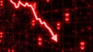 Stock Market Crash of Red Arrow Graph Going Down Into Recession 4K 60fps Wallpaper Background [upl. by Mages795]