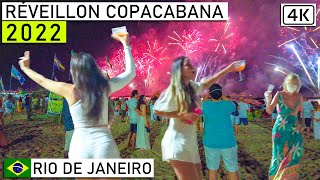 ðŸ‡§ðŸ‡· Rio de Janeiro New Year 2022 Celebration  RevÃ©illon de Copacabana Brazil ã€4Kã€‘ [upl. by Lorilee562]