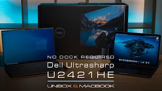 Dell UltraSharp U2421HE USBC Hub Monitor  Unboxing and Connecting to Macbook [upl. by Ttocs307]