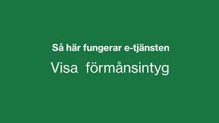 Så fungerar Försäkringskassans etjänst Visa förmånsintyg [upl. by Firooc]