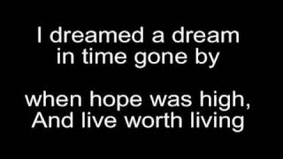 Susan boyleI Dreamed a Dream Lyrics [upl. by Quin]