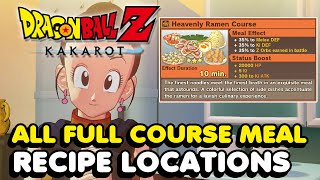 DBZ Kakarot  All Recipe Locations Full Course Meal Recipes [upl. by Pontus]