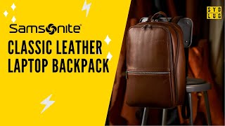 Samsonite Classic Leather 141quot Laptop Backpack [upl. by Yeliak51]