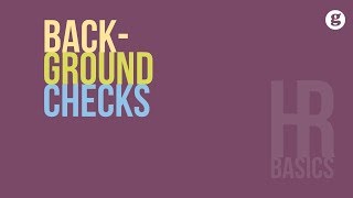 HR Basics Background Checks [upl. by Nikolaus838]