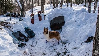 Overnight Winter Camping in a Quinzee [upl. by Sontag479]