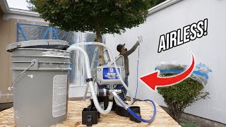 My First Time Using The Graco Airless Paint Sprayer Outside My House  DIY For Beginners [upl. by Ozan967]