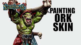 How to paint Ork Skin for Warhammer Tutorial  Orruk Warclans NO CONTRAST [upl. by Tannenwald440]