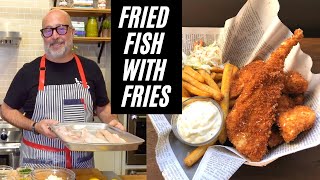 Andrew Zimmern Cooks Fried Lake Fish with Homemade Tartar Sauce [upl. by Enerak813]