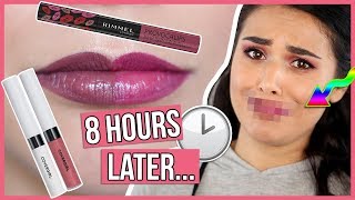 Testing Long Lasting Drugstore Liquid Lipsticks Rimmel vs Covergirl [upl. by Yetta]