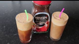 How to Make Cold Coffee  Iced Nescafe Frappe  AampA Homemade [upl. by Tansy]