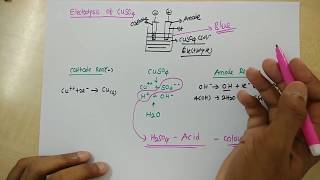 ELECTROLYSIS OF COPPER SULPHATE CuSO4 [upl. by Aihsoek409]