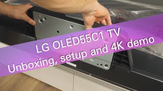 LG OLED55C1 C1 2021 TV unboxing setup and 4K demo [upl. by Aicak307]