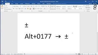 How to type PlusMinus symbol in Word [upl. by Orest]