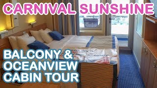 Carnival Sunshine Balcony amp Oceanview Cabin Tour [upl. by Ledif]