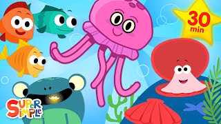 Ocean Songs  Kids Songs About Sea Animals amp Water  Super Simple Songs [upl. by Bernadina]