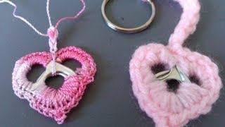 Crochet Soda tab Heart Key Ring  Super Easy [upl. by Eelanna333]