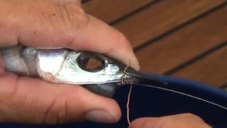 Fishing Info how to rig chin weighted Ballyhoo [upl. by Htrahddis619]