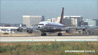 John Travoltas Private Boeing 707138B N707JT Takeoff From Los Angeles [upl. by Hanley811]