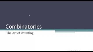 Introduction to Combinatorics [upl. by Yusem]