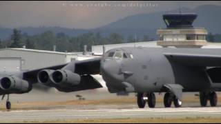 B52 stratofortress takeoff and flyby at Abbotsford Airport [upl. by Valaree]