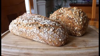 NoKnead Multigrain Whole Wheat Bread… super easy… no machines updated [upl. by Eibber]