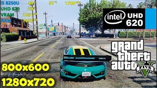 intel UHD 620  GTA 5  V  800x600 and 720p [upl. by Htebasyle379]